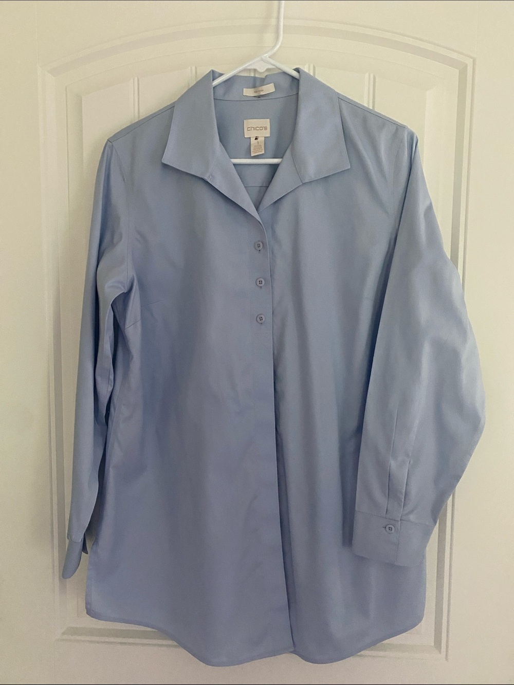 Chico's Pale Blue Button-Front Shirt
